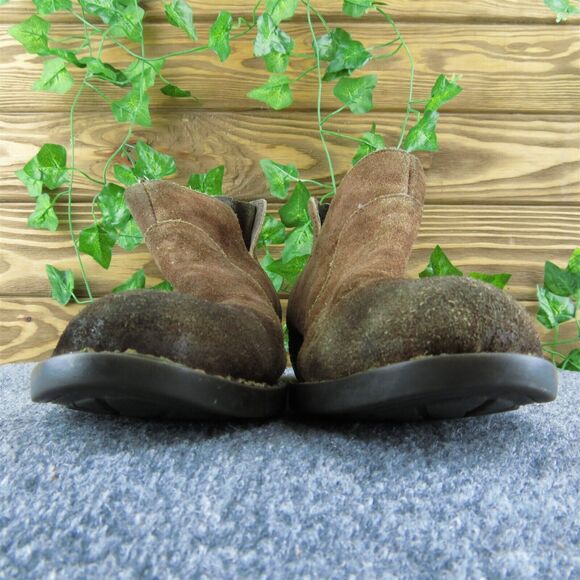 Born Distressed Women Ankle Boots Brown Suede Zip Size 7 Medium - Picture 2 of 10